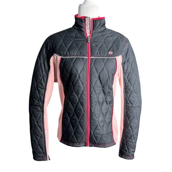Pearl Izumi Cycling Jacket Long Sleeve Wind Breaker Black Pink Womens Size Large - Picture 1 of 11